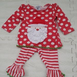 Adorable Baby girl's Christmas outfit with Santa